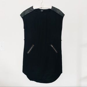 Mossimo Black Shift Dress W/ Leather Shoulders